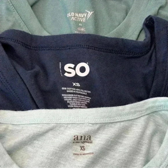 Old Navy, SO, Ana Short Sleeve Casual Tee T-Shirt Women XS Bundle Blue Green - Picture 10 of 11
